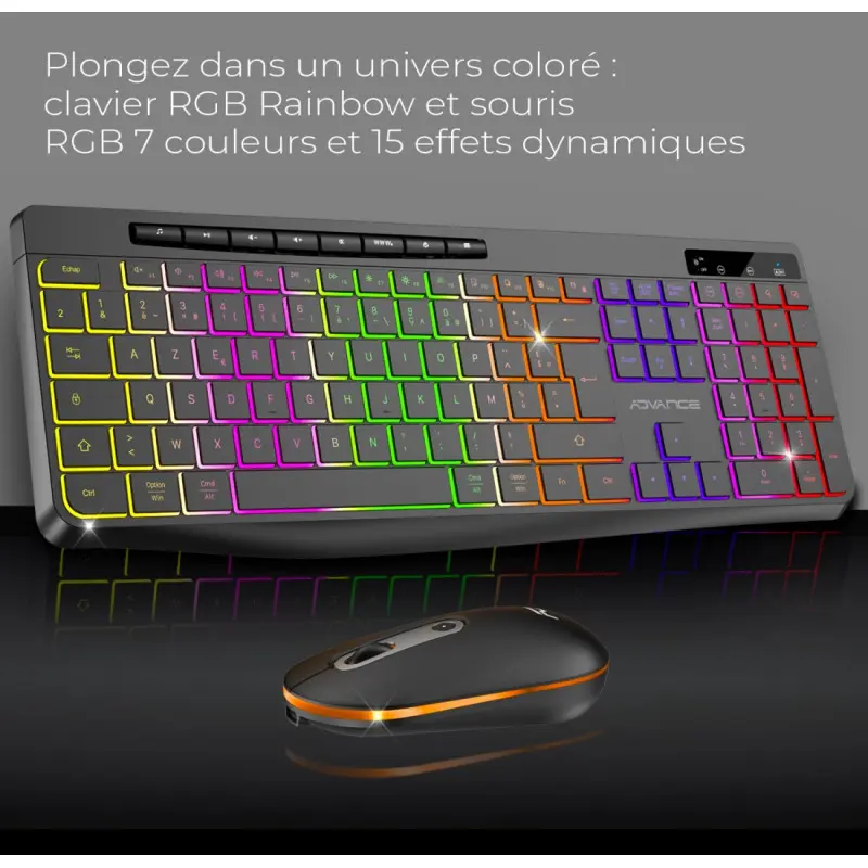 PACK CLAVIER SOG R-TYPE CLA+SOURIS SANS FIL RGB NOIR RECHARGEABLE