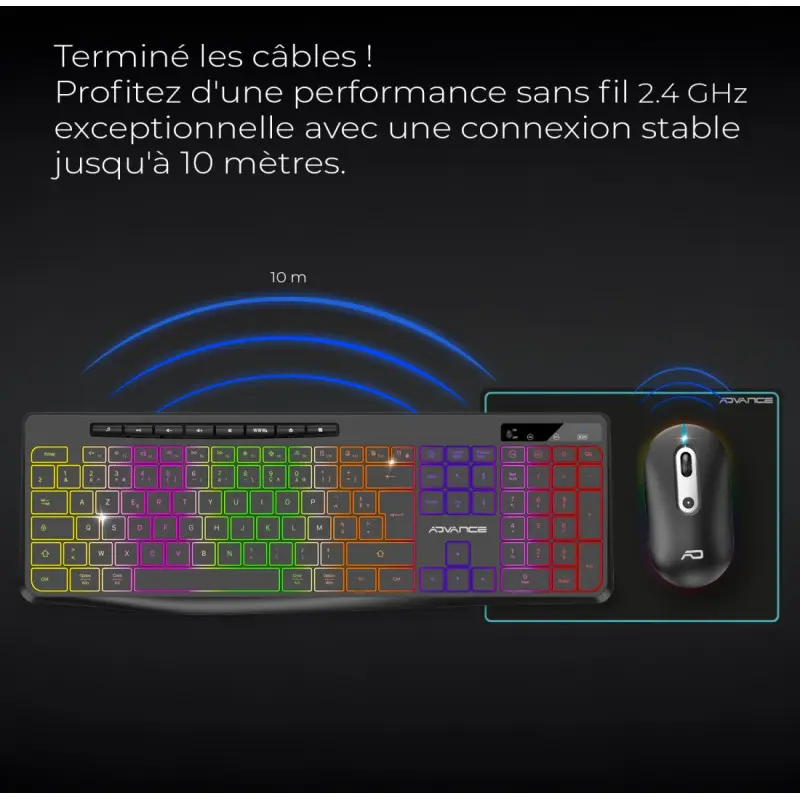 PACK CLAVIER SOG R-TYPE CLA+SOURIS SANS FIL RGB NOIR RECHARGEABLE