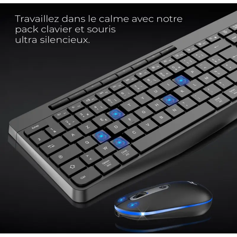 PACK CLAVIER SOG R-TYPE CLA+SOURIS SANS FIL RGB NOIR RECHARGEABLE
