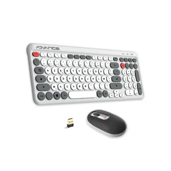 Ensemble Clavier et Souris Sans Fil Advance ERGOSTYLE / Blanc