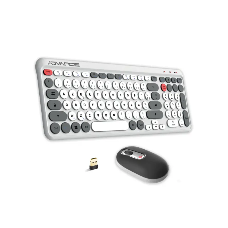 Ensemble Clavier et Souris Sans Fil Advance ERGOSTYLE / Blanc