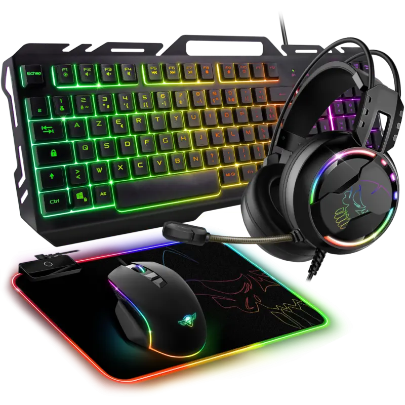 Pack Gaming Spirit Of Gamer ULTIMATE 300 4EN1 clavier / souris / tapis / casque