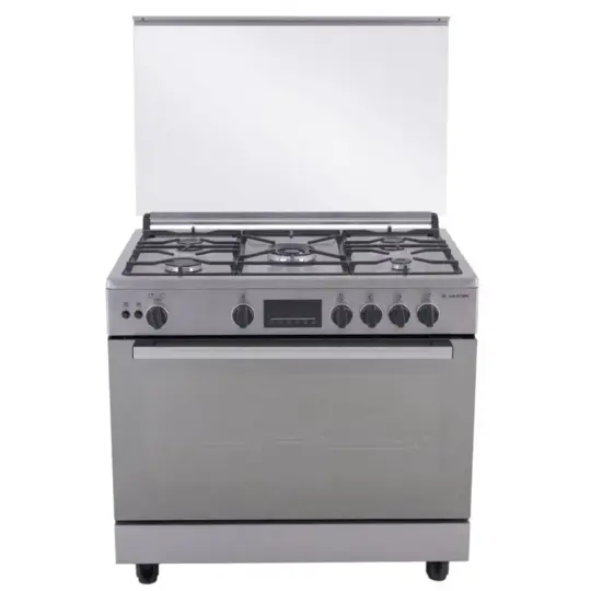 Cuisinière ARISTON 5 Feux à Gaz / 90cm / INOX avec Afficheur
