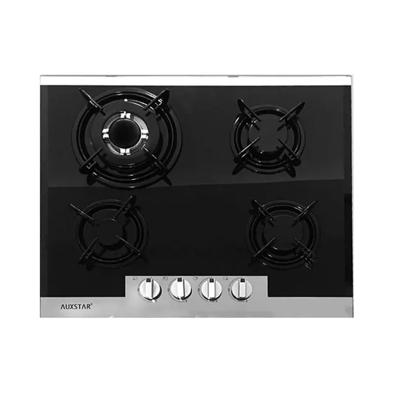 Plaque de cuisson Auxstar 4 Feux Vitre 400V / Noir Fonte