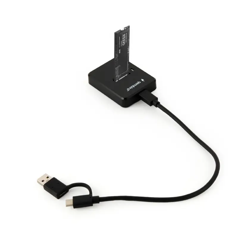 Station d&rsquo;accueil Gembird pour disque SSD M.2 SATA et NVME USB Type-C de bureau / Noir