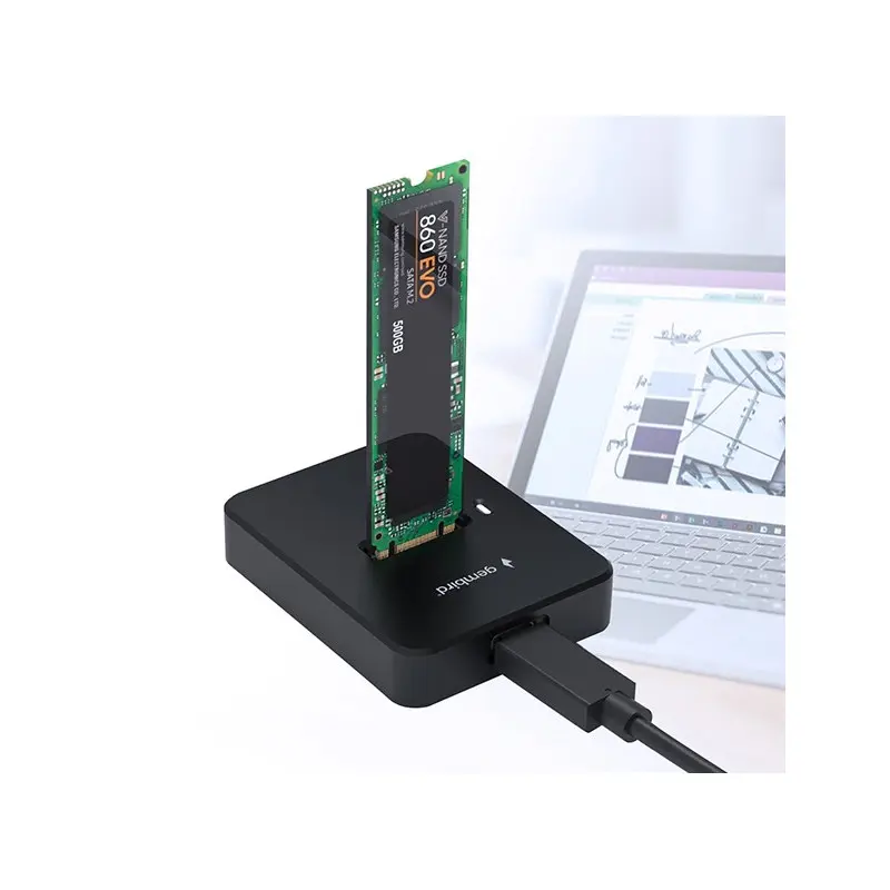 Station d&rsquo;accueil Gembird pour disque SSD M.2 SATA et NVME USB Type-C de bureau / Noir