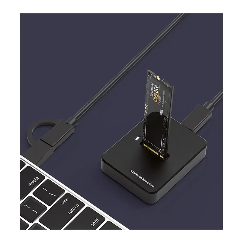 Station d&rsquo;accueil Gembird pour disque SSD M.2 SATA et NVME USB Type-C de bureau / Noir