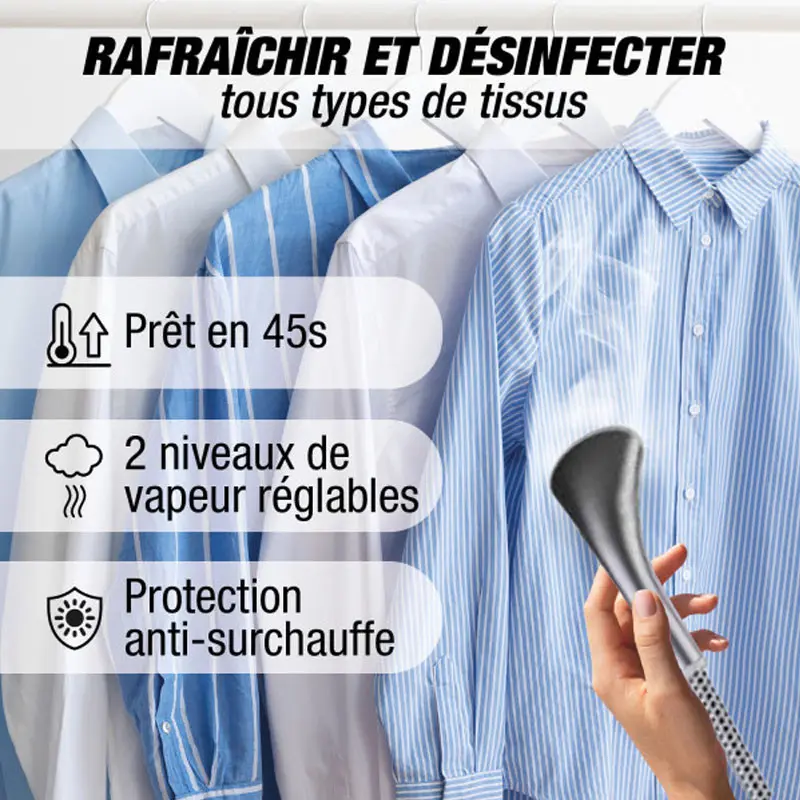 Défroisseur TECHWOOD Vapeur Vertical / 2000W / Blanc / TDV-2006