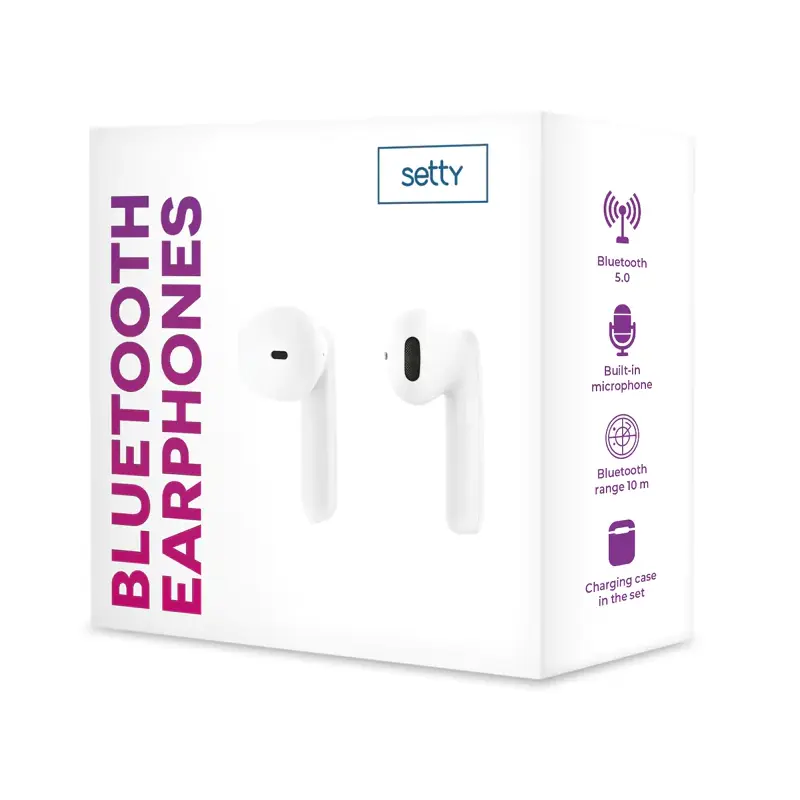 Écouteurs Bluetooth Setty TWS / Blanc