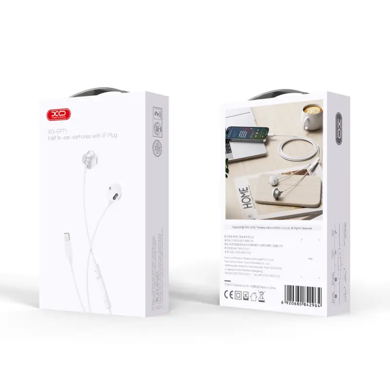 Écouteurs filaires XO EP71 Lightning blanc