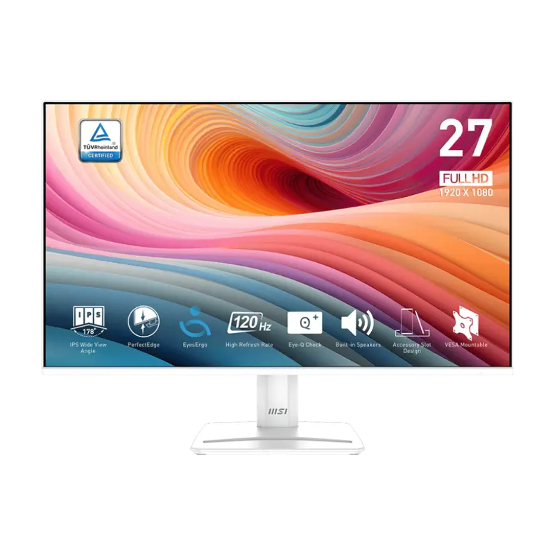 Écran MSI PRO MP275W E2 27&Prime; Full HD IPS / 120 Hz / Avec Haut-parleurs / Blanc