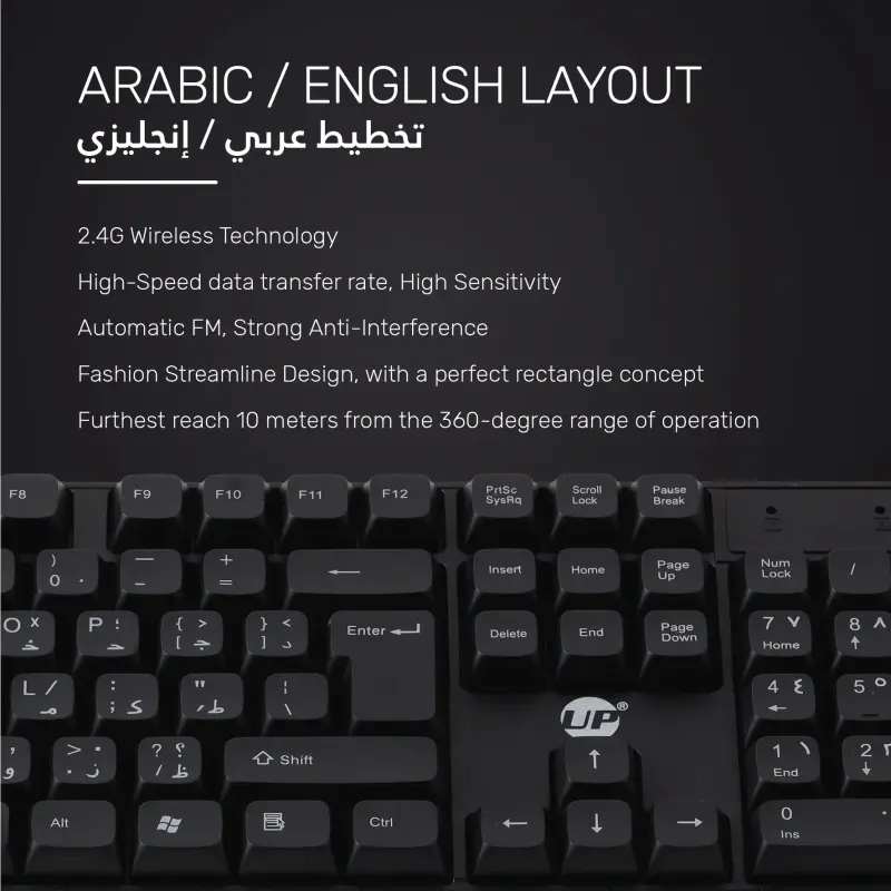 Ensemble clavier et souris Compact Sans Fil / Noir