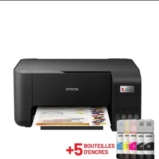 Imprimante Multifonction à réservoir intégré 3en1 couleur Epson ECOTANK L4260 / A4 / WiFi + 5 Bouteilles d&rsquo;encres Epson Incluses