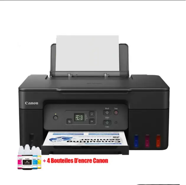 Imprimante Multifonction Canon G2470 PIXMA JET D&rsquo;ENCRE Couleur 3en1 + 4 Bouteilles d&rsquo;encre Canon