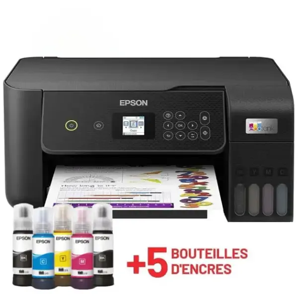 Imprimante Multifonction à réservoir intégré 3en1 couleur A4 Epson ECOTANK L3260 / USB & WIFI