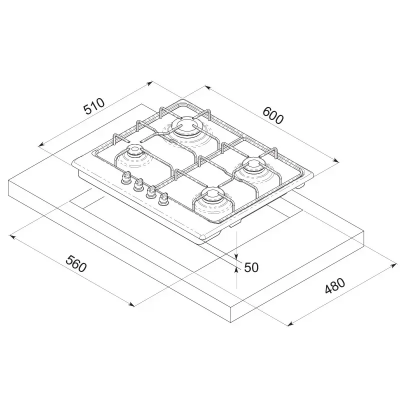 Table de cuisson Encastrable Focus F400X / 60 cm / Inox