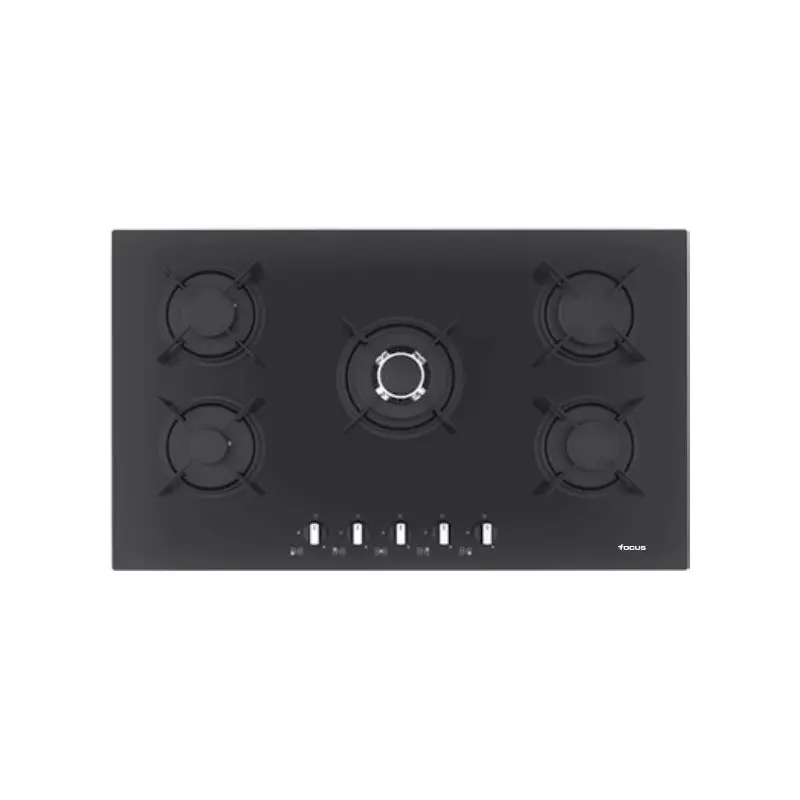Plaque De Cuisson à Gaz Focus / 5 Feux / Noir / 90Cm