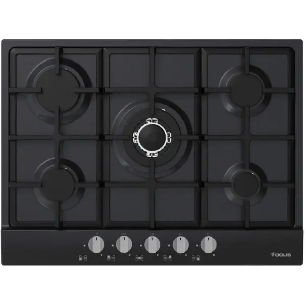 Plaque de cuisson Encastrable Focus 5 Feux / 70 cm / Noir