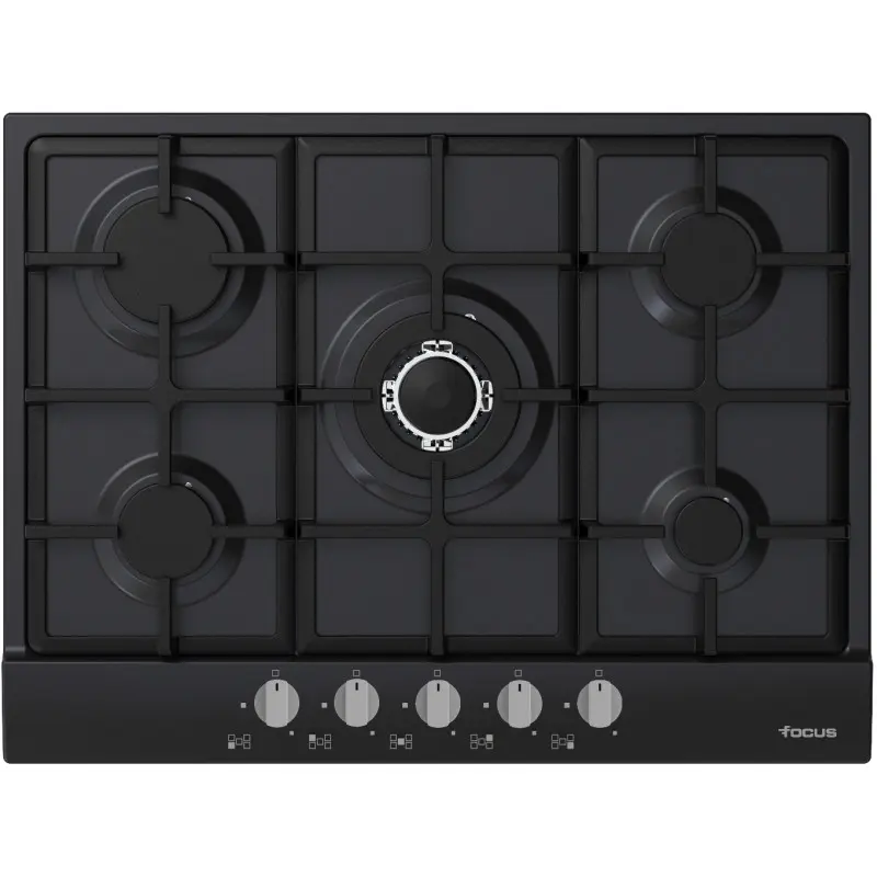 Plaque de cuisson Encastrable Focus 5 Feux / 70 cm / Noir