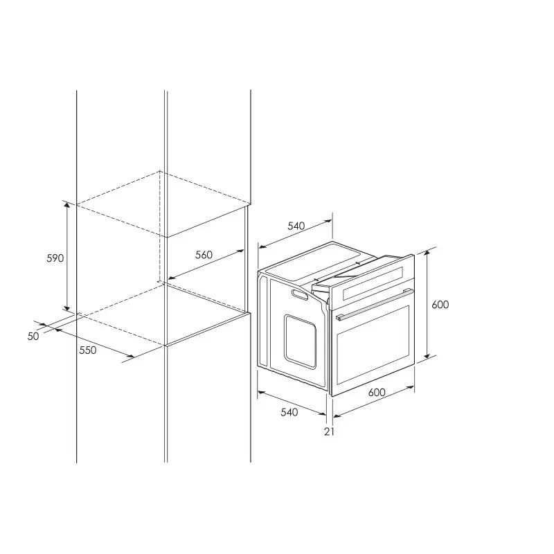 FOUR ÉLECTRIQUE Encastrable Multifonctions Focus F525B / 60 cm / Noir