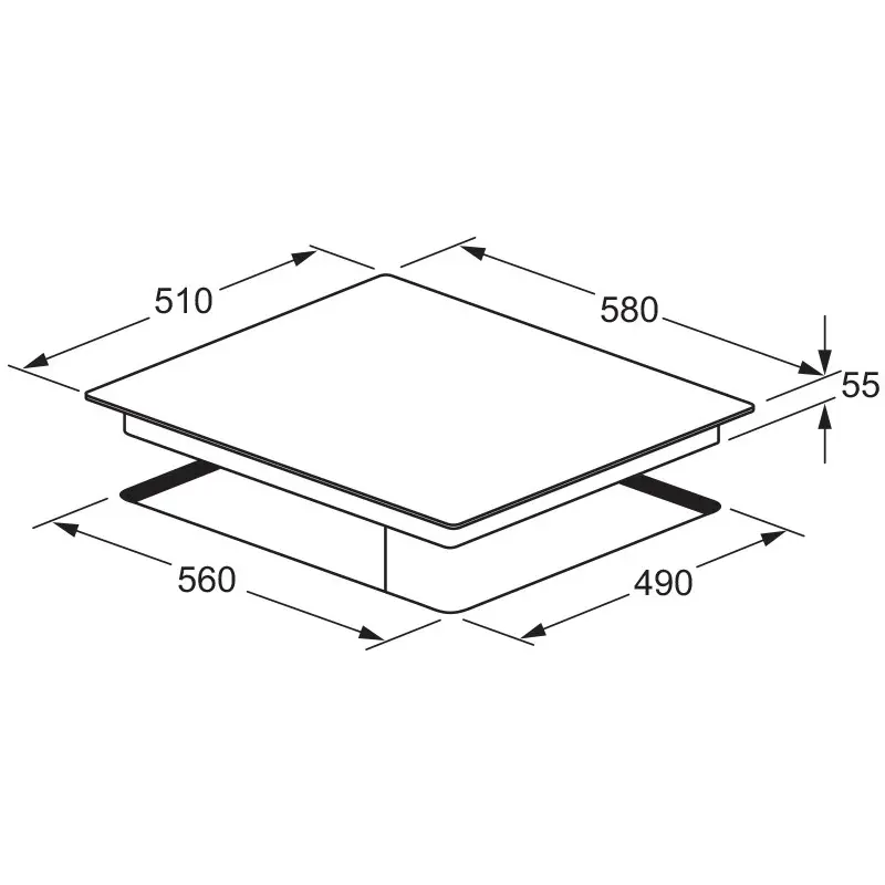 Plaque de Cuisson Vitro céramique Focus F.816X / 60 cm / Noir