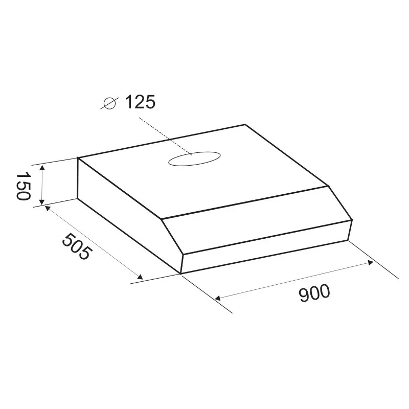 Hotte Casquette Focus F.902X / Inox / 90 cm