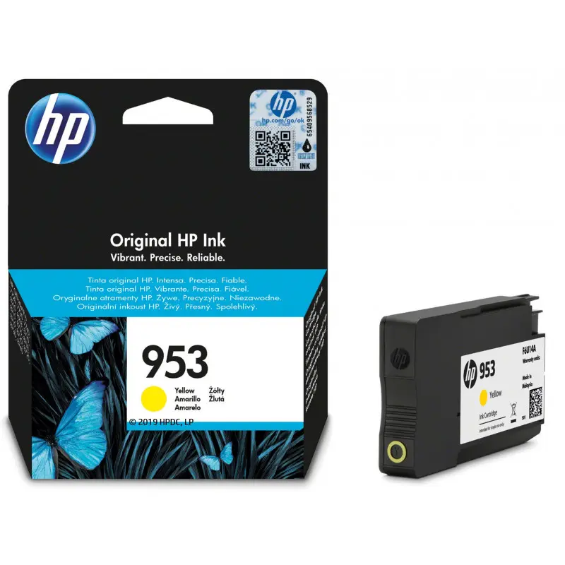 HP 953 cartouche d&rsquo;encre jaune authentique 9 ml / F6U14AE