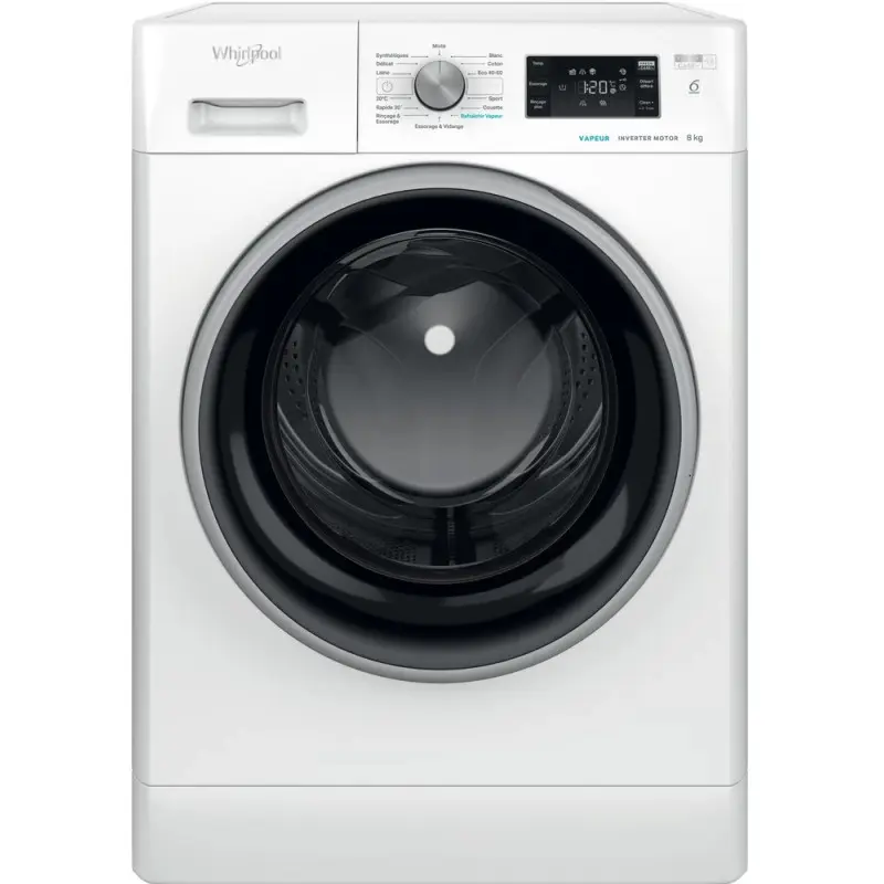 Lave Linge Whirlpool Hublot / 8 kg / Blanc