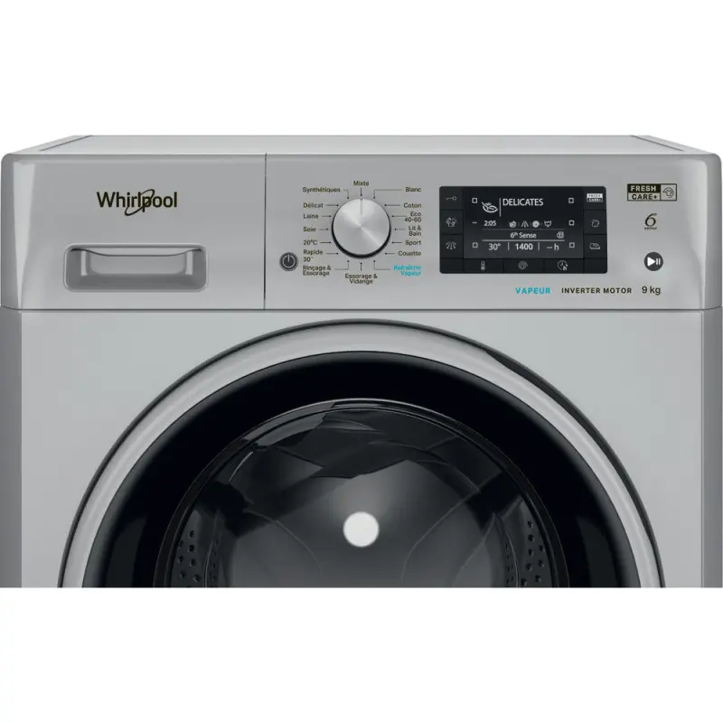 Machine à laver HUBLOT POSABLE Whirlpool FFWD 9248 SBS V NA / 9 Kg / Silver