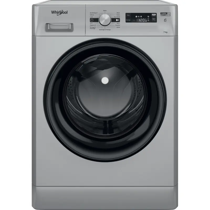 Machine à laver HUBLOT POSABLE Whirlpool FFWS 7235 SB NA / 7 Kg / Silver