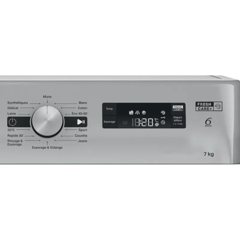 Machine à laver HUBLOT POSABLE Whirlpool FFWS 7235 SB NA / 7 Kg / Silver