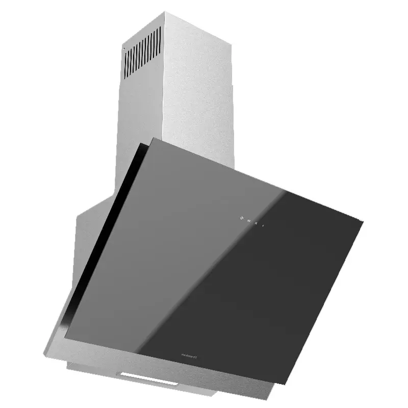 Hotte décorative PREMIUM 60 cm verre noir + inox / GAIA-60BX