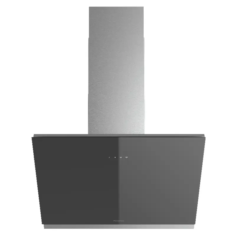 Hotte décorative PREMIUM 90 cm verre noir + inox / GAIA-90BX