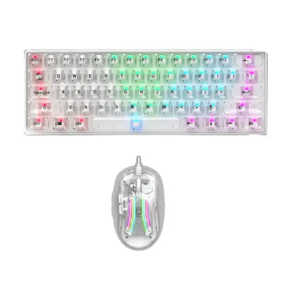 ENSEMBLE CLAVIER ET SOURIS GAMER FILAIRE STAR WAVE GCM1085 RGB / TRANSPARENT