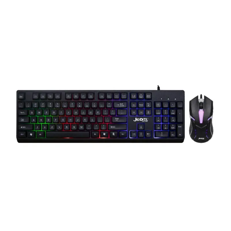 Ensemble clavier et souris Gaming filaire JEDEL GK106 / RGB / Noir