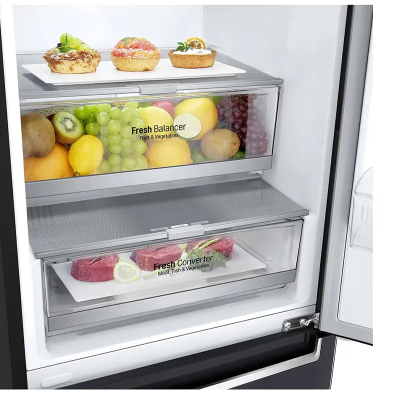 REFRIGERATEUR LG No Frost INVERTER Combiné 341 Litres / MATTE BLACK