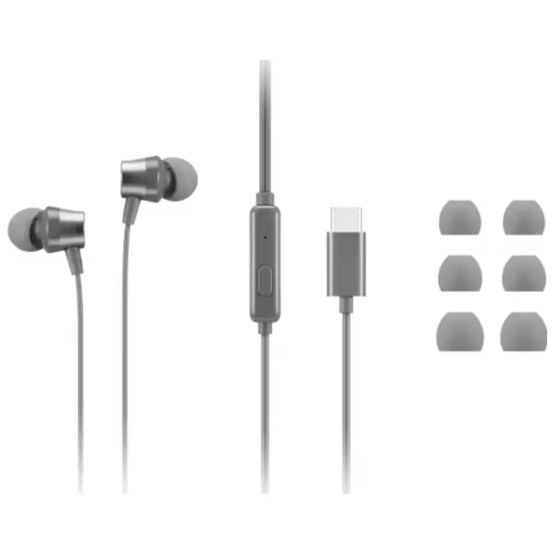 Écouteurs filaires intra-auriculaires Lenovo 300 / USB-C / Gris