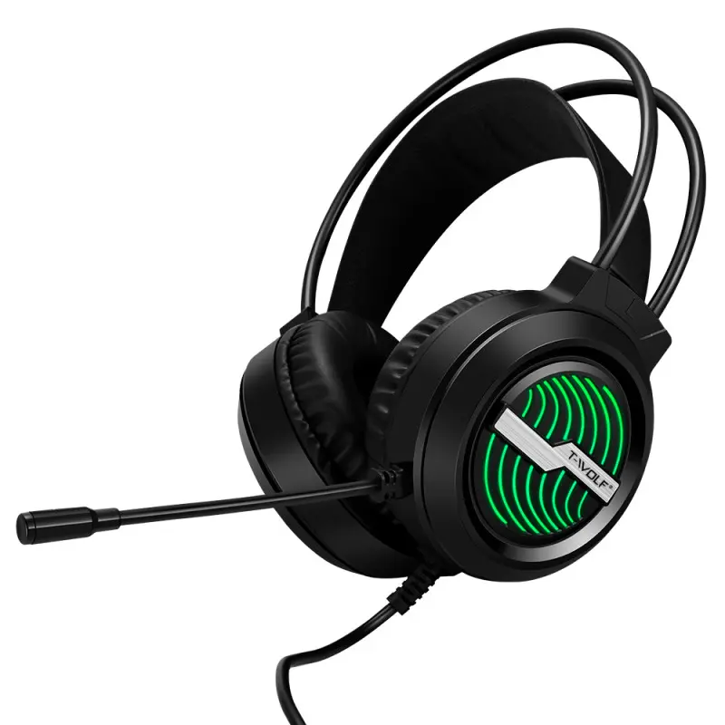 Micro Casque Gamer Filaire T-WOLF H130 RGB – Noir