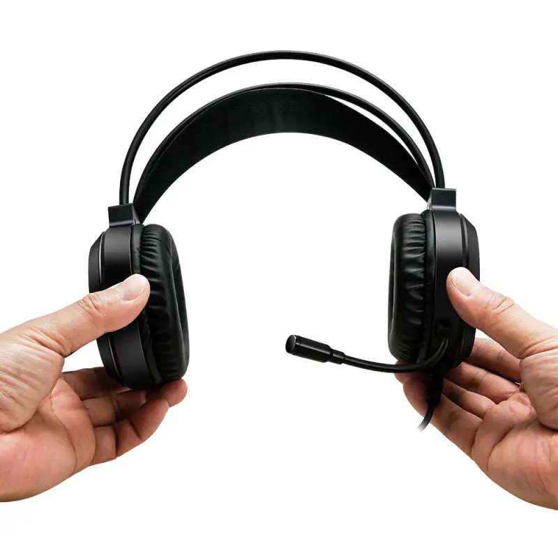 Micro Casque Gamer Filaire T-WOLF H130 RGB – Noir