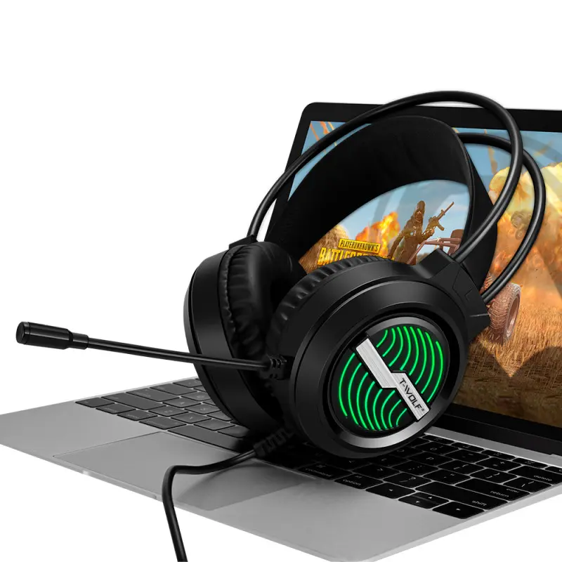 Micro Casque Gamer Filaire T-WOLF H130 RGB – Noir