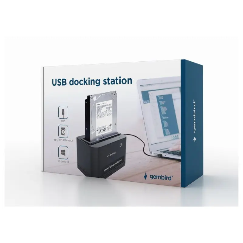 Station d&rsquo;accueil Gembird USB pour disques durs SATA 2.5&Prime; et 3.5&Prime;
