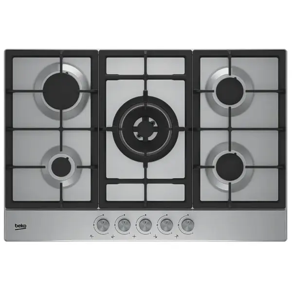 Plaque de cuisson encastrable Beko / 5 Feux / 75 cm / Inox - HIAW75225SL