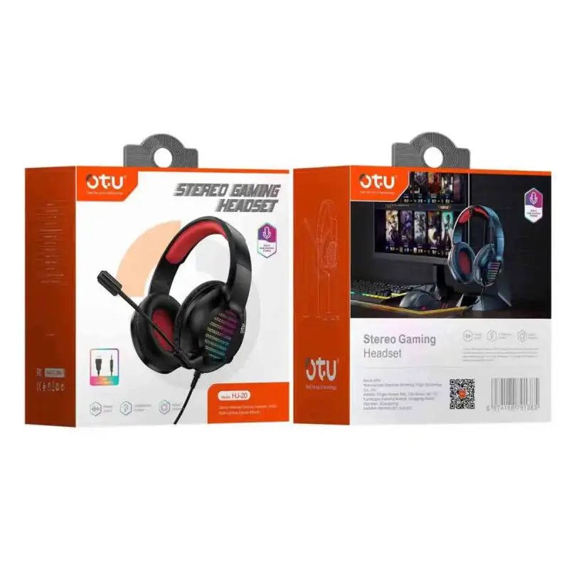 Casque de Jeu OTU avec Isolation du Bruit supra-auriculaire avec Microphone / RGB / Noir