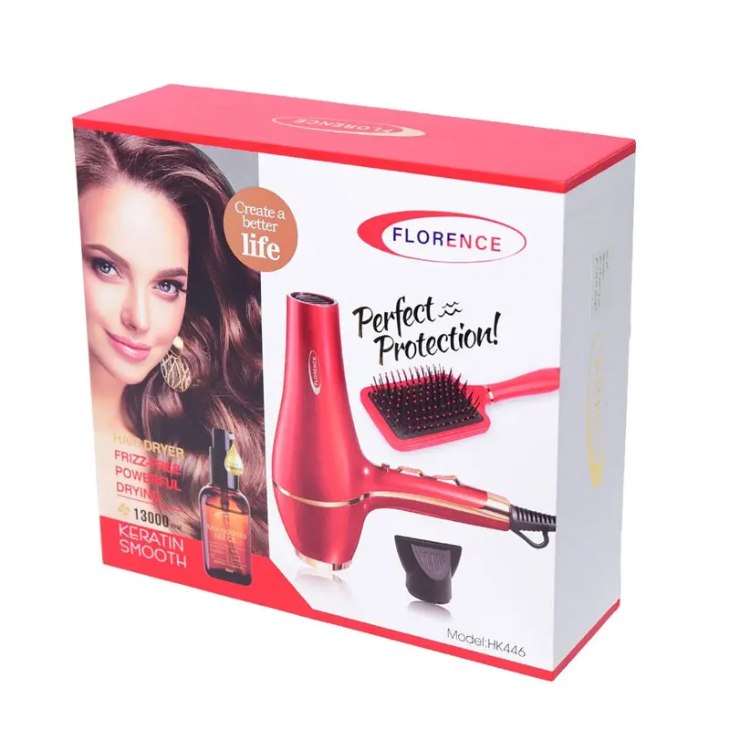 Sèche Cheveux Professionnel Florence Kératine & BROSSE / 2200W / Rouge