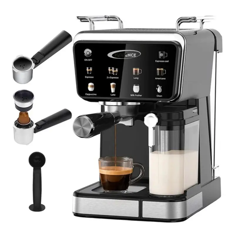 Machine à Café Expresso FLORENCE 9en1 , Latté , Cappuccino 1.5 Litres / 1350W / Noir