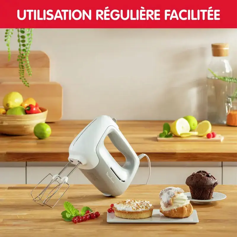 Batteur À Main MOULINEX Prep&rsquo;Mix 450W / Blanc et Gris