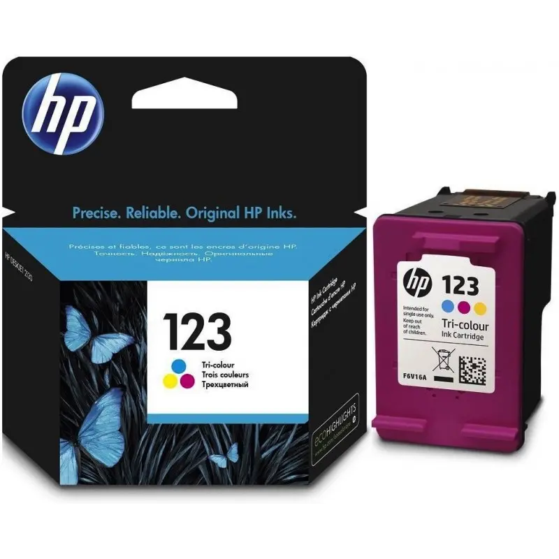 HP 123 cartouche d&rsquo;encre trois couleurs F6V16AE