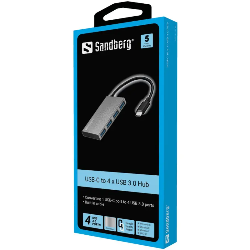 Hub USB-C vers USB 3.0 Sandberg 4 ports