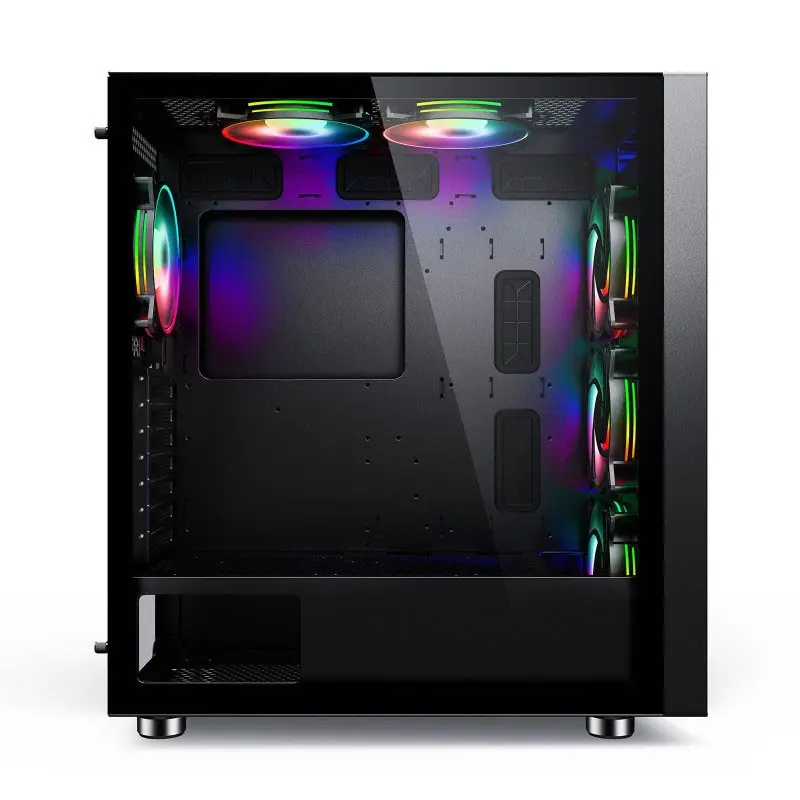 Boîtier Gamer Moyen Tour HYBROK RS6 / ARGB / ATX / Noir