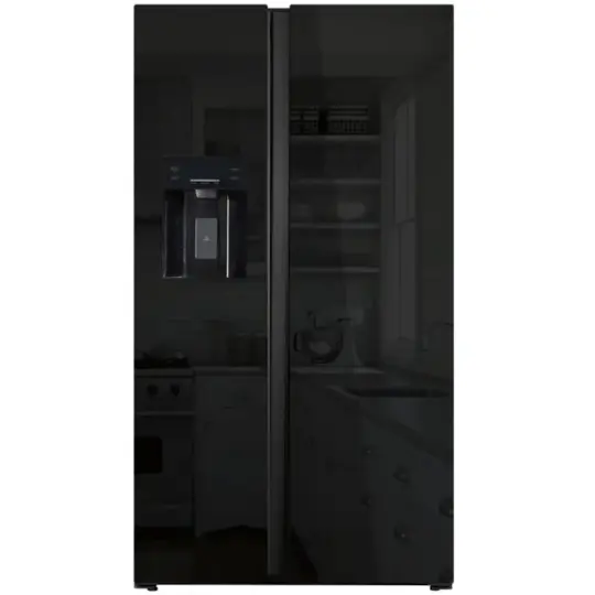 Réfrigérateur Hyundai No Frost INVERTER Side By Side 556 Litres / Verre Noir / Avec Distributeur d&rsquo;eau